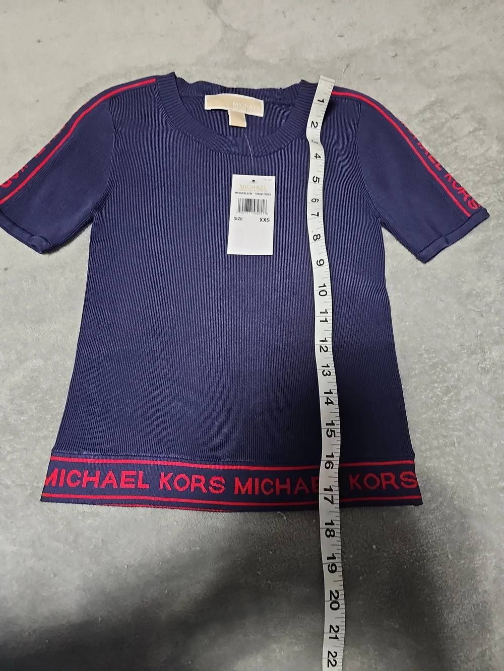Michael Kors XXS Logo Tape Stretch Viscose Top - XXS - New Old Stock